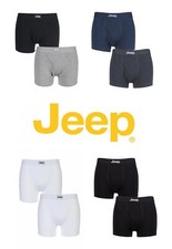 Jeep Mens Cotton Trunks Plain Fitted Keyhole Boxer Shorts Various Colours 2 Pack