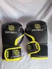 Sanabul Boxing Essential Gel Gloves 10 0Z Adults Black & Neon