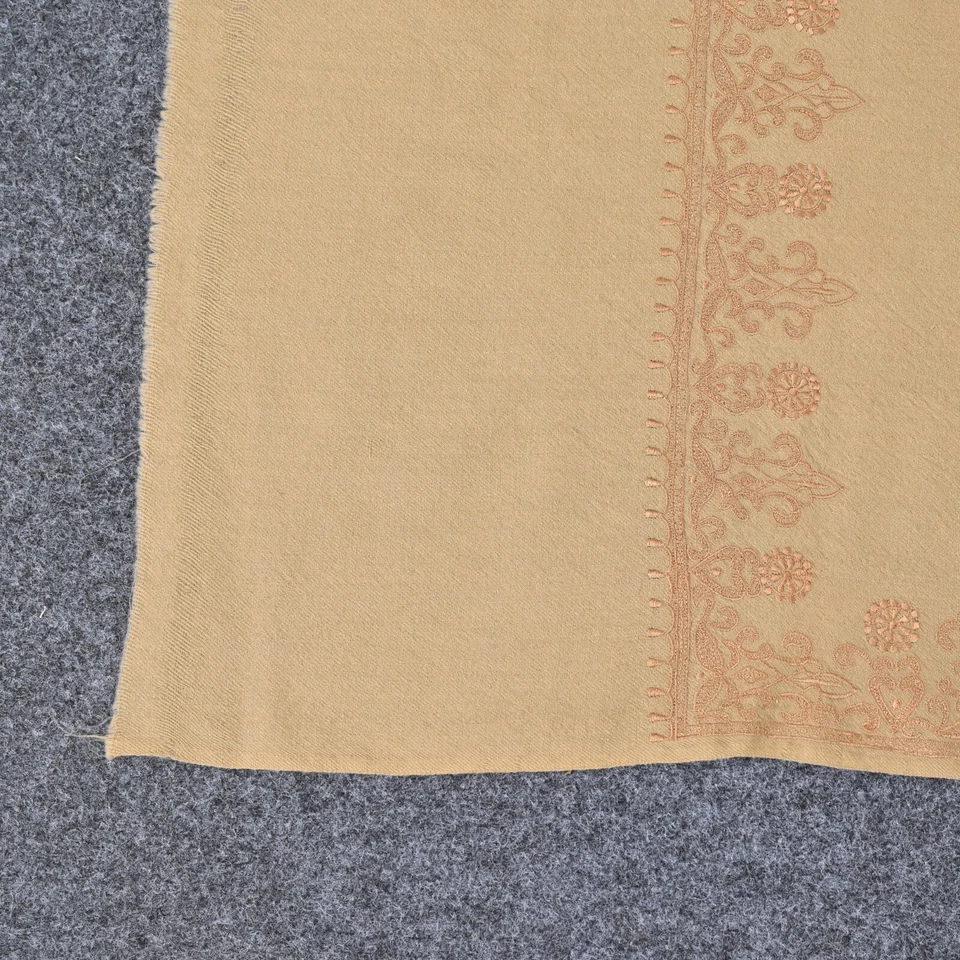 Hand Weaved Vintage Textile Embroidered Indian Throws Reversible, woolen shawl - Image 3 of 4