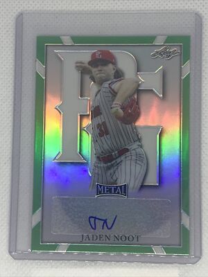 2021 LEAF METAL PERFECT GAME JADEN NOOT AUTO GREEN REFRACTOR 8/10