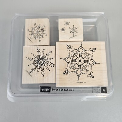 New Stampin up!  Serene Snowflakes  Rubber stamp Set of 4