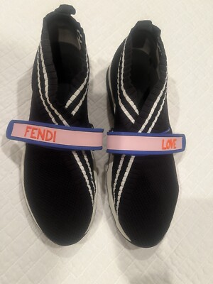 Fendi Shoe, Rockoko Ladies Black  Tech Mess Knit Sneaker