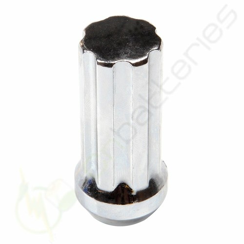 24 Chrome 14x1.5 +2 Keys 7 Spline Drive Close End Lug Nuts For Chevy Cadillac - Picture 4 of 12