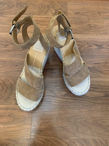 Dolce Vita Women's Tan Shayla Leather Wedge Heel Ankle Strap Sandals Size 6M - Picture 7 of 7