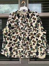 Woolrich Men's Chamois Shirt 2XL? SHORT Camo Green Brown Jac Hunting CPO VTG