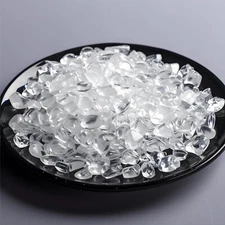 200 Pcs 0.3'' Polished Clear Quartz Glass Stones Healing Reiki Crystal Decor