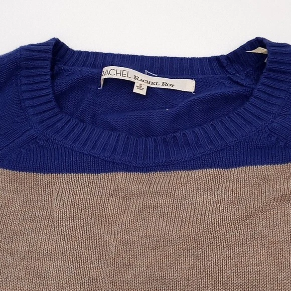 RACHEL Rachel Roy женщин маленький в полоску ворота свитер синий вересковый миндаль S - Изображение 2 из 4