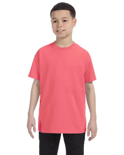 Hanes Youth 6.1 oz. Authentic-T Preshrunk Cotton Tagless T-Shirt 54500 XS-XL - Picture 8 of 31