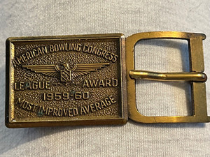 VintageAmerican Bowling Congress Belt Buckle Award 1959-60 Most Improved Average