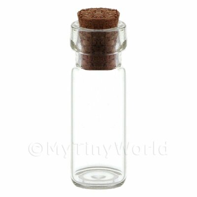 Miniature Dollhouse 20mm Clear Glass Jar With Removable Cork