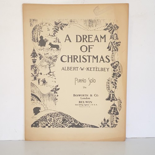 Vintage 1926 A Dream Of Christmas Piano Solo Sheet Music by Albert Ketelbey