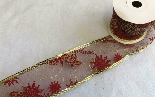 Luxus Verdrahtet Gerahmt 65mm Weihnachten Schleife 10Mtrs - Bild 3 von 24