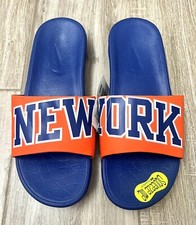 NIKE NBA BENASSI SOLARSOFT NBA NY NEW YORK KNICKS DIAPOSITIVAS NARANJA AZUL talla 11