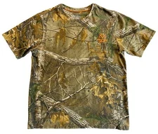 Vintage Camo Shirt Mens L Realtree Deer Hunting All Over Print Wildlife Logo Tee