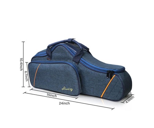 Alto Saxophone Case Sax Gig Bag, 2-in-1 Carrying Backpack Case with Flute Poc... - Picture 3 of 8