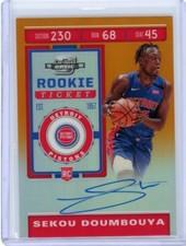 2019/20 Panini Contenders Optic Rookie Ticker Orange Auto #133 Sekou Doumboya