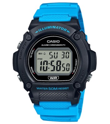 Casio W-219H-2A2VDF HERREN UHR DIGITAL HELLBLAU 47mm UNTERPREIS