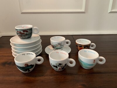 illy art collection 1995 An Du China Espresso Cups artists &1993 Sandro Chia set