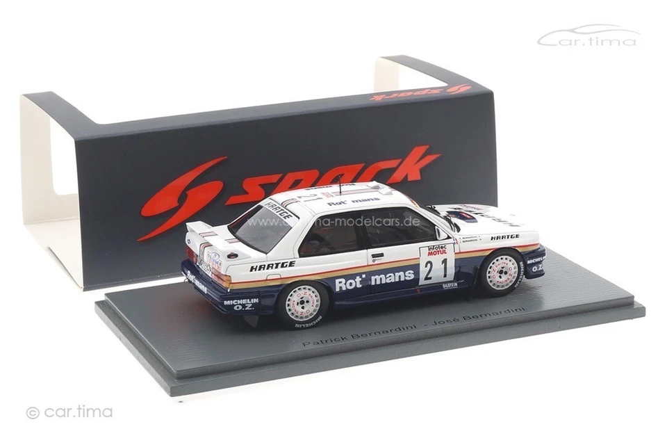 BMW E30 Tour De Corse Rally De Francia 1989 Bernardini/Bernardini Spark 1:43 S84 - Immagine 3 di 4