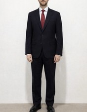 DDP Drake’s Bard London Mens Wool Suit Blazer Navy size 44 / Pants size 38