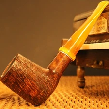  Mastro de Paja Silver Dot Colored Ring Hand-carved Briar Pipe