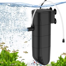 Submersible Aquarium Filter 186GPH 4-Stage Fish Tank Filter Adjustable Air Fl...