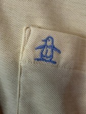VINTAGE Grand Slam Munsingwear Polo Shirt Mens Size L Large Penguin Yellow Golf