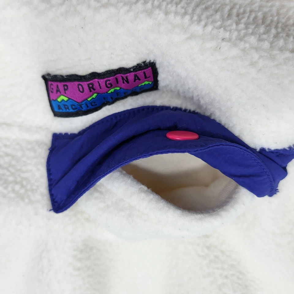 Pullover Gap Niñas Talla XL 12 Azul Abedul/Rosa Ártico Reedición Botón a Presión Polar Foto 4 de 4