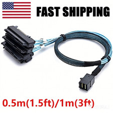 0.5m/1m Mini SAS HDD SFF-8643 to 4 SFF-8482 Connector with Power Port Hard Drive