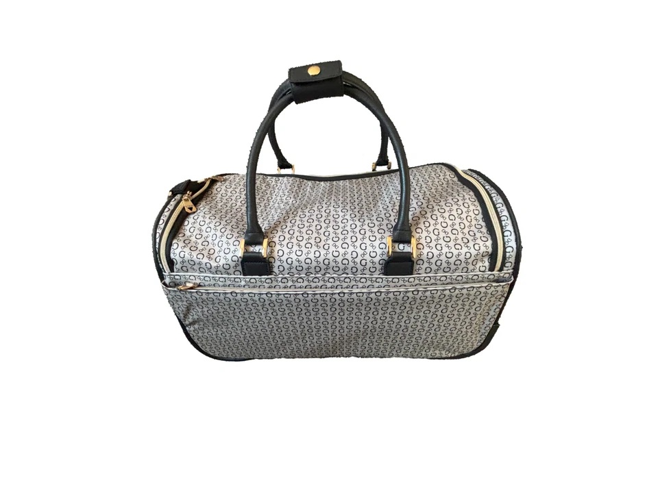 GUESS Cassius Bolsa de Viaje Bolsa con Ruedas con Ruedas Negra Multi Logo Equipaje NUEVO Foto 3 de 3