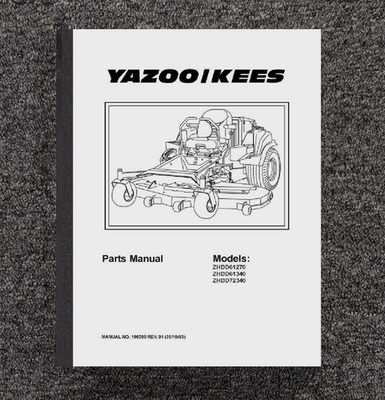 Service Parts Manual Yazoo-Kees Zero Turn Mower ZHDD61270