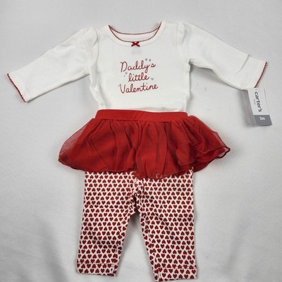Daddy's Little Valentine Baby Infant Two Piece Set 3M 3 Month Carters NWT