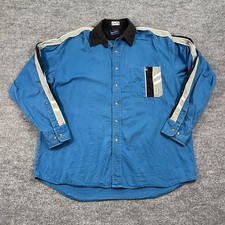 Vintage 90s Wrangler Western Cowboy Button Shirt XL 26x32 Blue Sleeves-Stripes