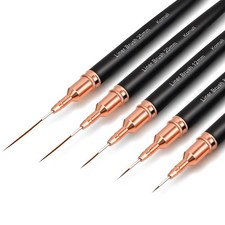 Metallic Nail Art Brushes, 5Pcs Liner Brush Set, UV Gel Polish Painting A