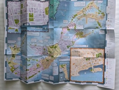 Bermuda Official Tourist Map Foldout - Hamilton, St. George, Dockyard (New)