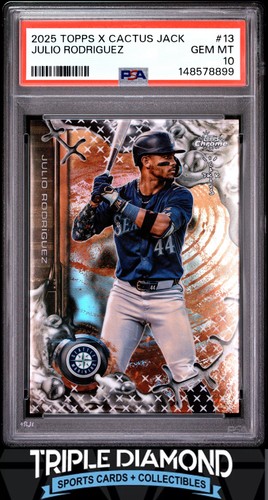2025 Topps Chrome X Cactus Jack #13 Julio Rodriguez PSA 10 Gem MT BNB486