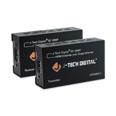 J-Tech Digital HDMI Extender over cat5e/6 1080P@200ft PACK OF 1, Black 