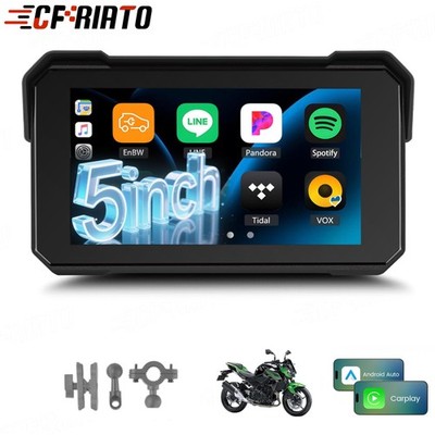5 Zoll Motorrad Bildschirm Kabelloses Apple Carplay Android Auto IP68 Bluetooth