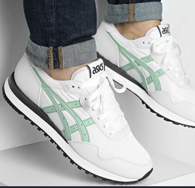 Asics Tiger Runner II Size 8 White/Dark Mint Retro Shoes Jogging Sneakers Unisex