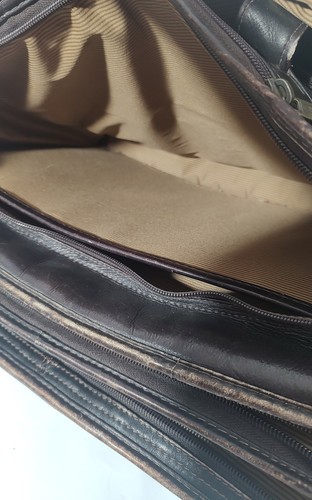 Men's Leather Santa Fe Dilana Briefcase Laptop Vtg Distress Weathered Urban READ - Bild 9 von 24
