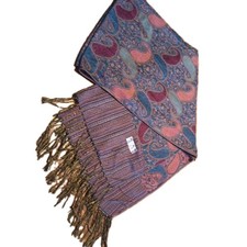 100 Pashmina Cashmere Scarf Fringe Multicolor Shawl Wrap Stole 67" X 26" 