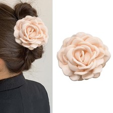 White Rose Hair Claw for Women Girls Nonslip Flower Hair Clip for Long Hair A...