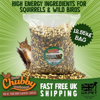 CHUBBY PET PRODUCTS Chubby Forest Feast Squirrel and Chipmunk Food Natural Seed & Nut Mix 12.5kg