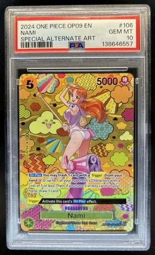 2024 One Piece Emperors in the New World Nami Special Alt Art #OP08-106 PSA 10