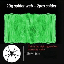 Halloween Spider Web Glow in Dark Stretch Cobweb Decorations Outdoor Party