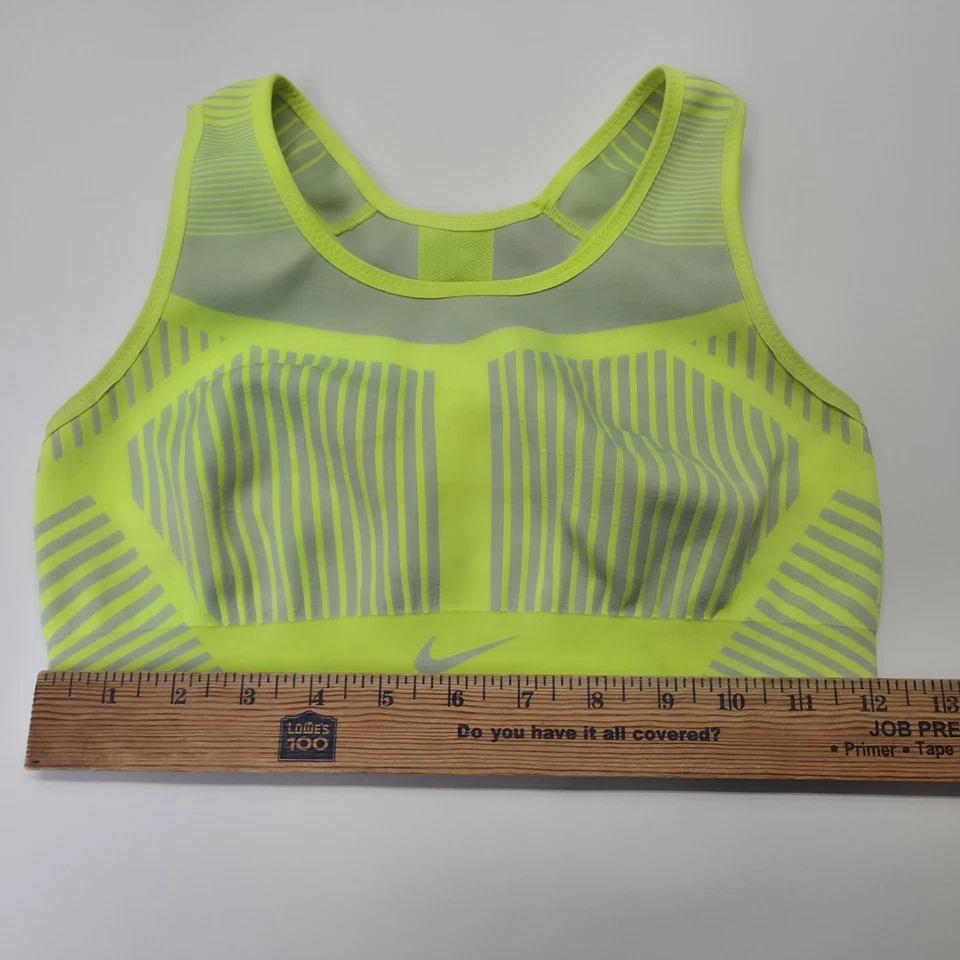 Nike Sports Bra Womens M Green FE/NOM Flyknit High Support Performance Workout - Image 2 of 4