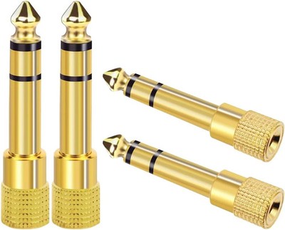 SheraF 6.35mm 1/4 Male to 3.5mm 1/8 Female Stereo Headphone Adapter 4 Pack...
