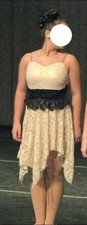 Women's Ivory and Black Lace Dance Costume, Size Adult Medium