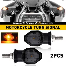 4X Motorcycle LED Turn Signal Blinker Light Smoke Lens Indicator Amber Universal