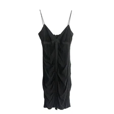 Nicole Miller Collection 2 Dress Y2K Silk Empire Waist Babydoll Goth Cocktail